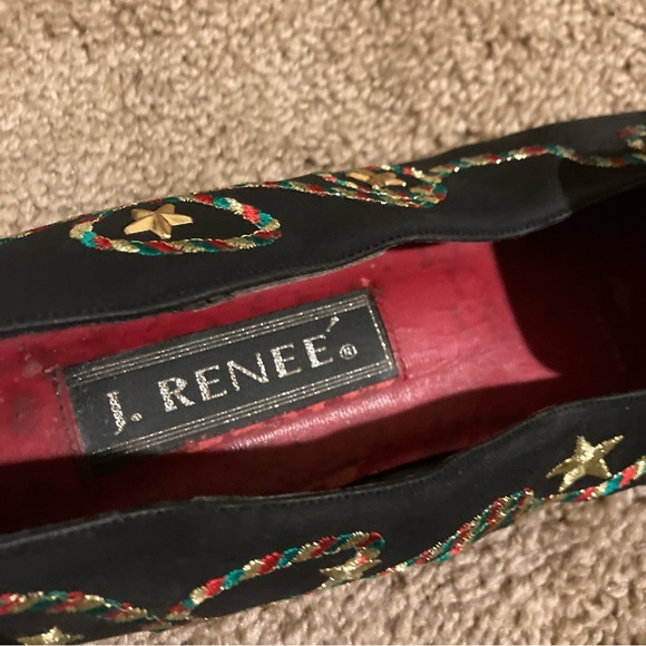 Vintage J. Renee Embroidered Cowboy Western Santa Christmas Flats - Picture 4 of 6